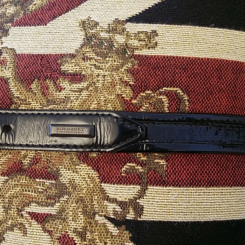 BURBERRY womens black patent belt Sz 36/90 - Picture 4 of 8